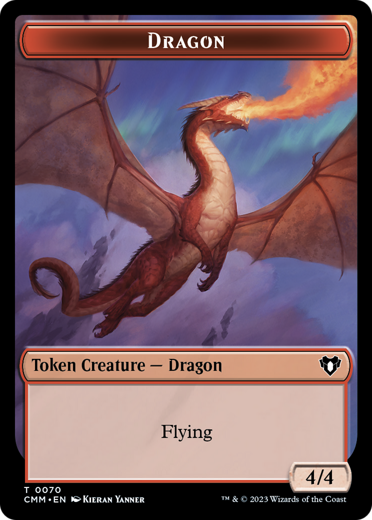 Dragon // Kor Ally Double-Sided Token [Commander Masters Tokens]-1