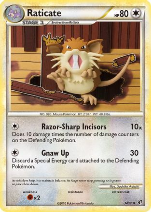 Raticate (34/90) [HeartGold & SoulSilver: Undaunted]-1