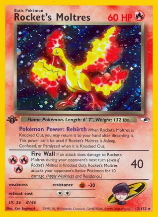Rocket's Moltres (12/132) [Gym Heroes Unlimited]-1