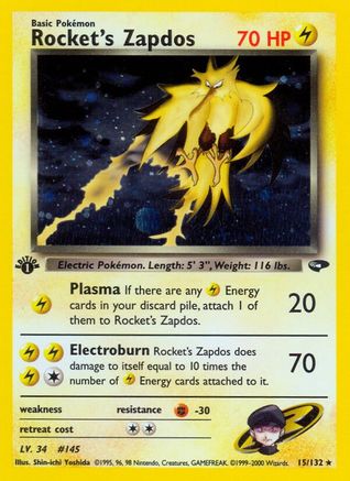 Rocket's Zapdos (15/132) [Gym Challenge Unlimited]-1