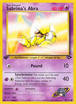 Sabrina's Abra (93/132) [Gym Challenge Unlimited]-1