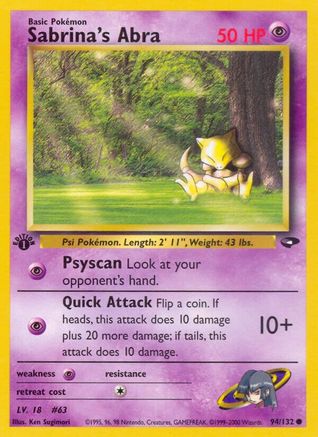 Sabrina's Abra (94/132) [Gym Challenge 1st Edition]-1