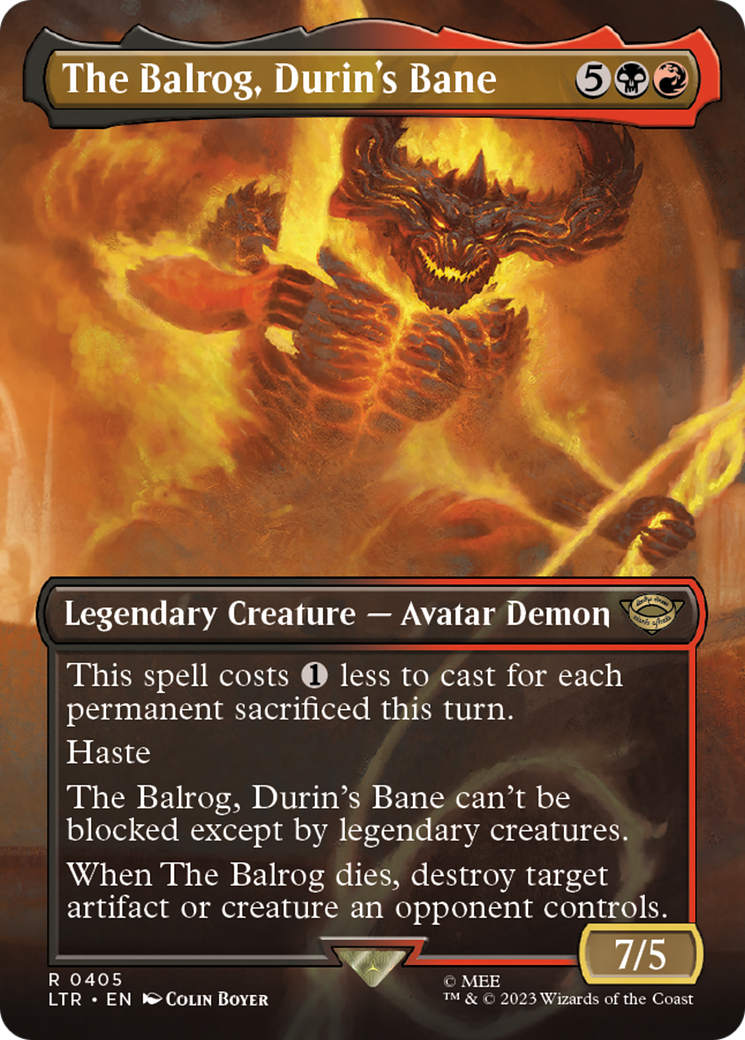 The Balrog, Durin's Bane (Borderless Alternate Art) [The Lord of the Rings: Tales of Middle-Earth]-1
