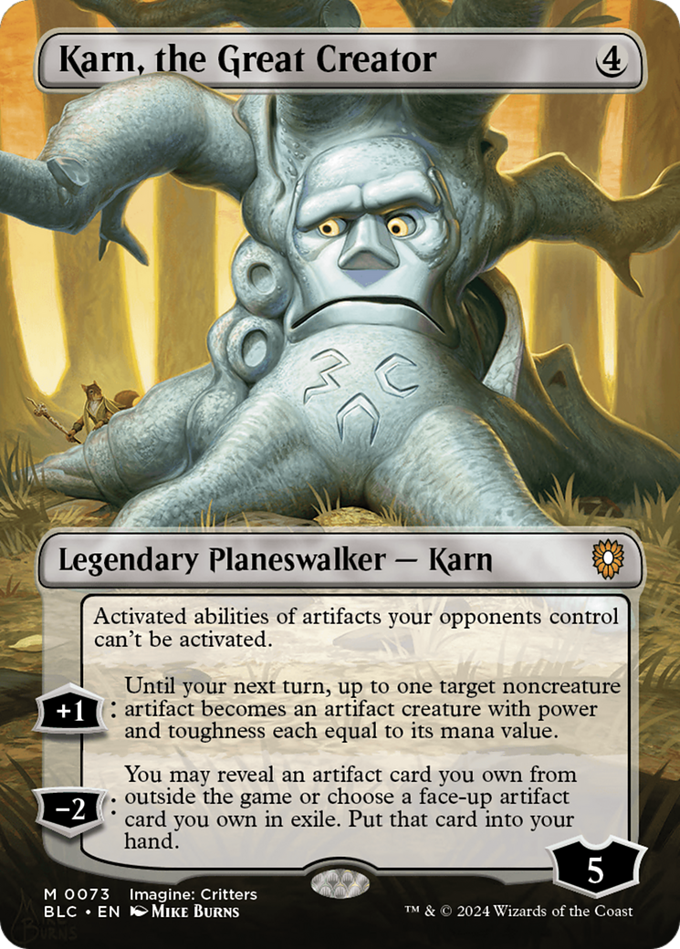 Karn, the Great Creator (Borderless) [Bloomburrow Commander]-1