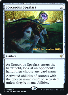 Sorcerous Spyglass [Throne of Eldraine Prerelease Promos]-1
