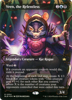 Vren, the Relentless (Borderless) (Raised Foil) (BLB-354) - Bloomburrow: (Showcase) (Borderless) Foil-1
