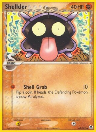 Shellder (63/101) (Delta Species) (Stamped) [EX: Dragon Frontiers]-1