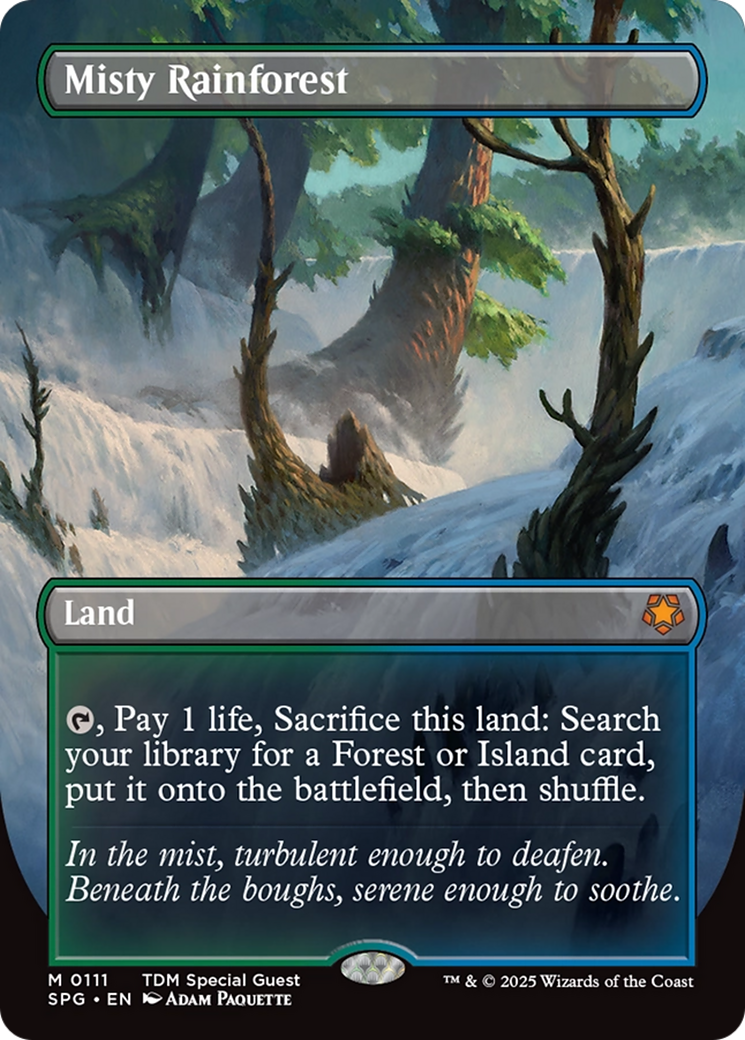 Misty Rainforest (Borderless) [Tarkir: Dragonstorm Special Guests]-1