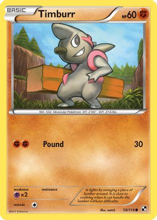 Timburr (58/114) [Black & White: Base Set]-1