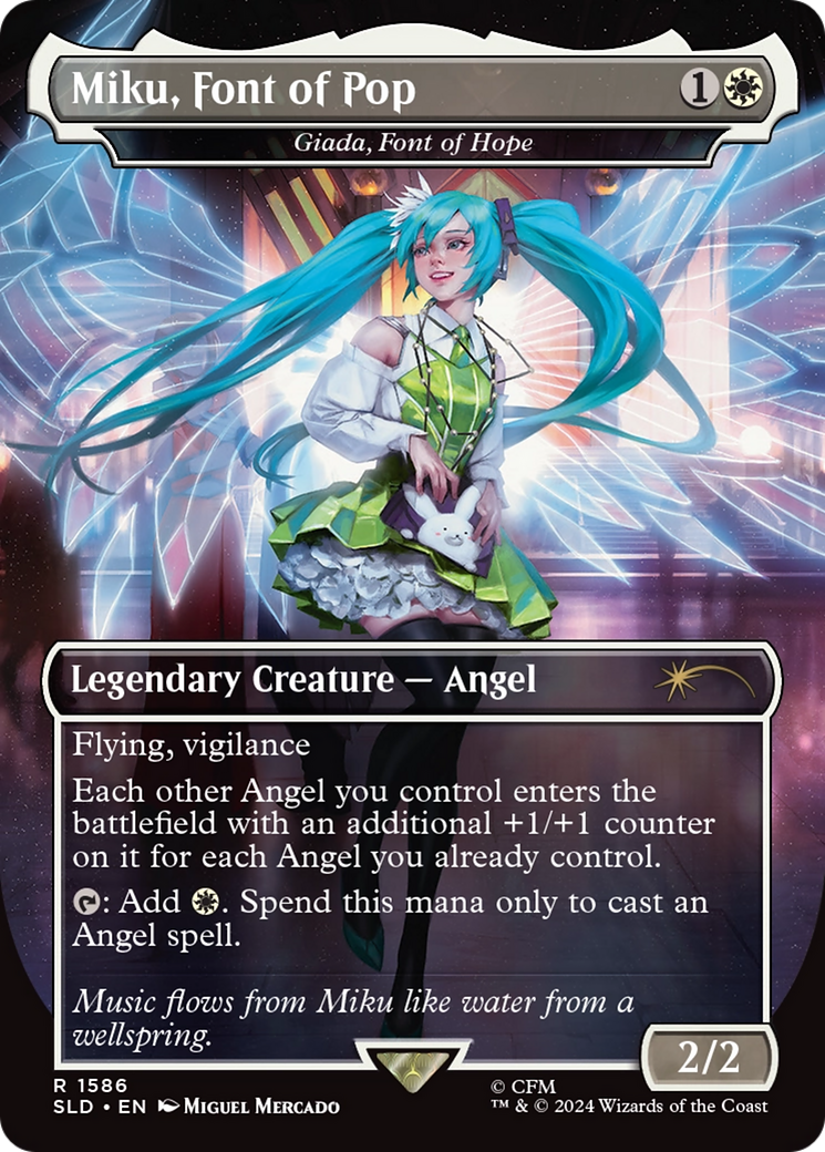 Giada, Font of Hope (SLD-1586) - Secret Lair Drop / Miku, Font of Pop (Borderless) Foil-1