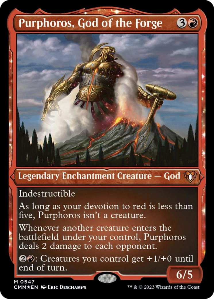 Purphoros, God of the Forge (Foil Etched) [Commander Masters]-1