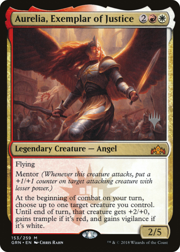 Aurelia, Exemplar of Justice (Promo Pack) [Guilds of Ravnica Promos]-1