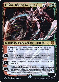 Lukka, Bound to Ruin [Phyrexia: All Will Be One Prerelease Promos]-1