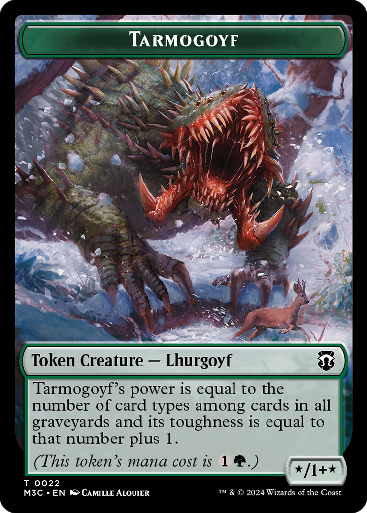 Tarmogoyf (Ripple Foil) // Goblin Double-Sided Token [Modern Horizons 3 Commander Tokens]-1
