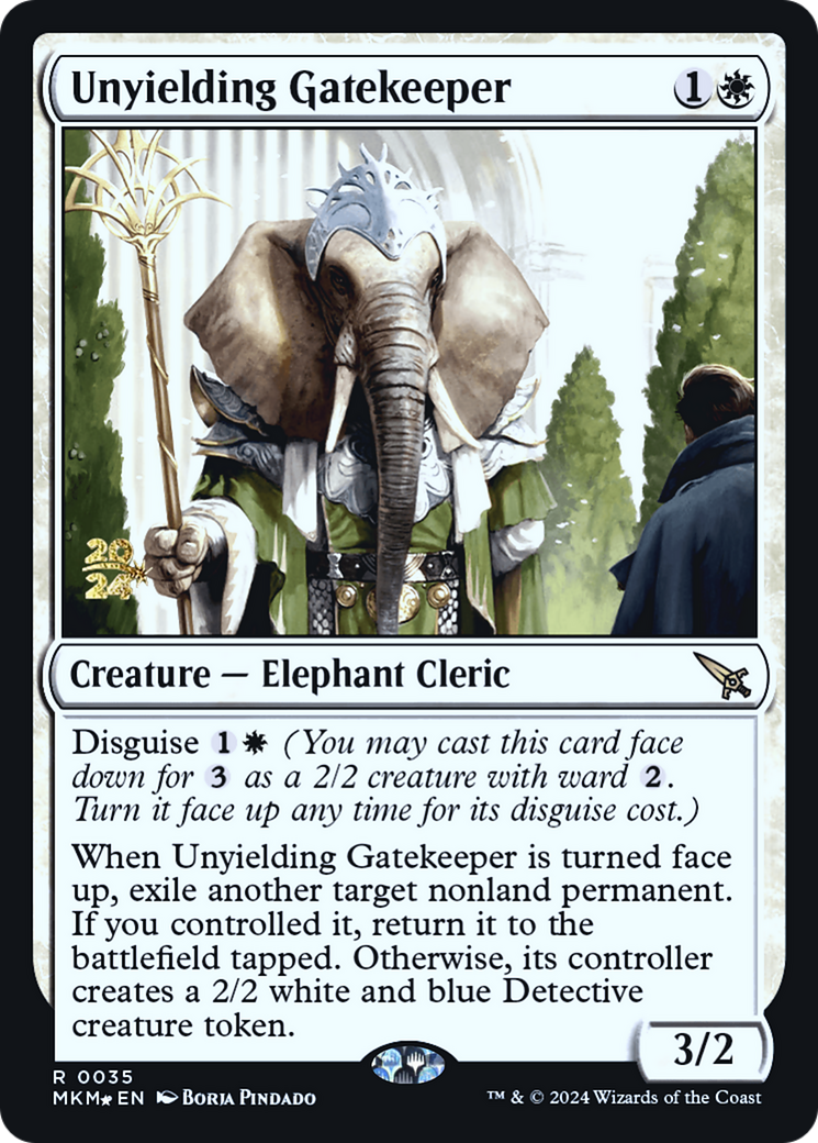 Unyielding Gatekeeper (PRE-035) - Murders at Karlov Manor Promos Foil-1