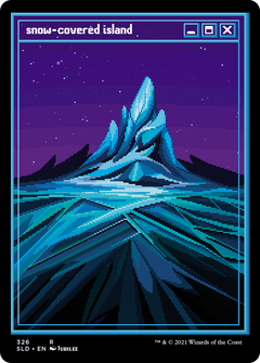 Snow-Covered Island (PixelSnowLands.jpg) (SLD-326) - Secret Lair Drop Etched Foil-1