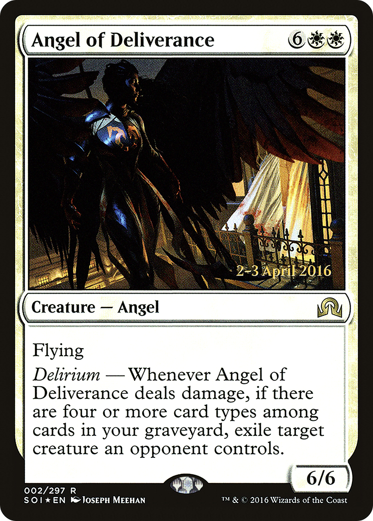 Angel of Deliverance [Shadows over Innistrad Prerelease Promos]-1