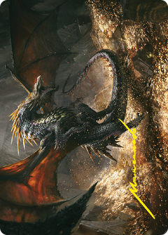 Cavern-Hoard Dragon // Cavern-Hoard Dragon (ALTR-061) - Tales of Middle-earth Art Series (Borderless) Foil-3