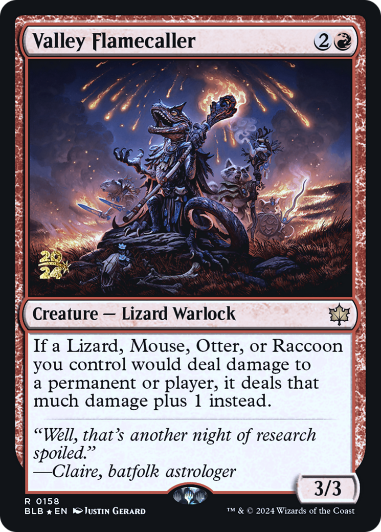 Valley Flamecaller (PRE-158) - Bloomburrow Promos Foil-1