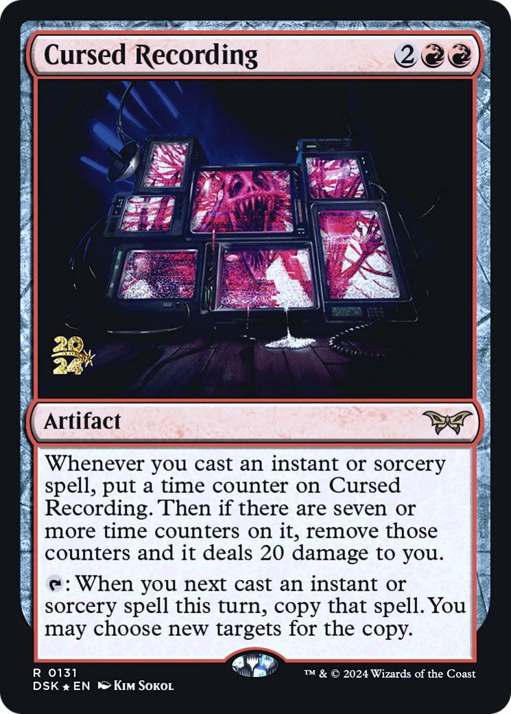 Cursed Recording (0131) [Duskmourn: House of Horror Prerelease Promos]-1