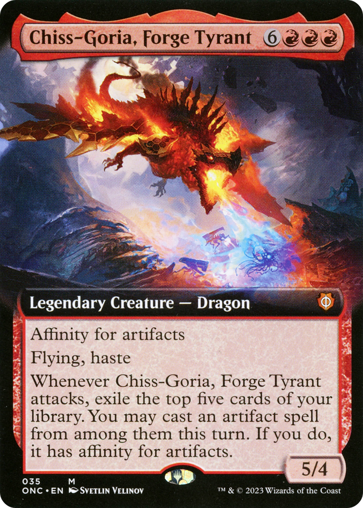 Chiss-Goria, Forge Tyrant (Extended Art) [Phyrexia: All Will Be One Commander]-1
