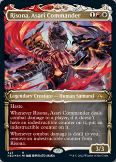Risona, Asari Commander (Showcase) (Foil Etched) [Kamigawa: Neon Dynasty]-1