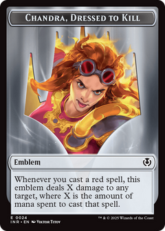 Human (0014) // Emblem - Chandra, Dressed to Kill Double-Sided Token [Innistrad Remastered Tokens]-2