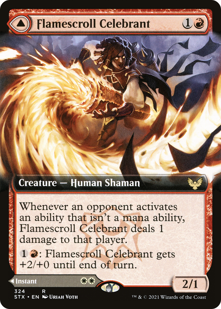 Flamescroll Celebrant // Revel in Silence (Extended Art) [Strixhaven: School of Mages]-3