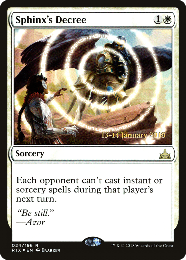 Sphinx's Decree [Rivals of Ixalan Prerelease Promos]-1