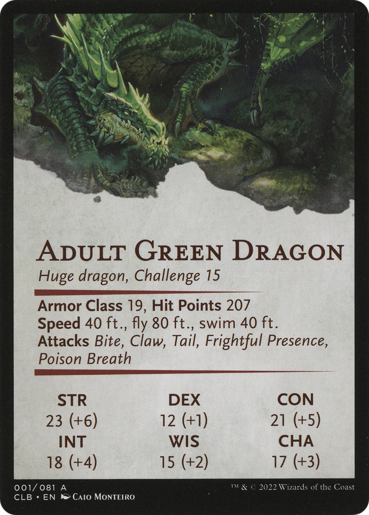 Lurking Green Dragon // Lurking Green Dragon (ACLB-001) - Battle for Baldur's Gate Art Series (Borderless) Foil-2