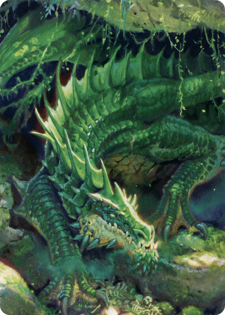 Lurking Green Dragon // Lurking Green Dragon (ACLB-001) - Battle for Baldur's Gate Art Series (Borderless)-3