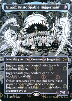 Graaz, Unstoppable Juggernaut (Borderless Manga Step-and-Compleat Foil) [Phyrexia: All Will Be One]-1