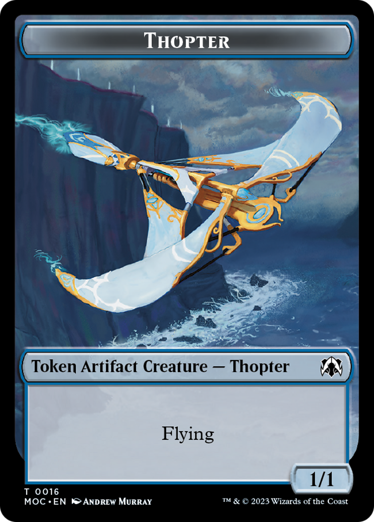 Thopter // Gold Double-Sided Token [March of the Machine Commander Tokens]-1