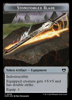 Treasure // Stoneforged Blade Double-Sided Token [Commander Masters Tokens]-2