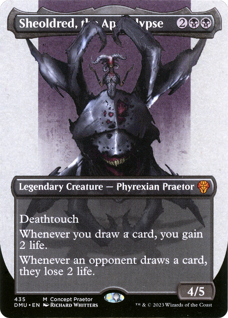 Sheoldred, the Apocalypse (Borderless Concept Praetors) [Phyrexia: All Will Be One]-1