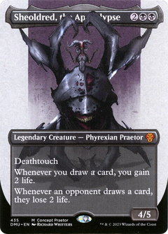 Sheoldred, the Apocalypse (Borderless Concept Praetors) [Phyrexia: All Will Be One]-1