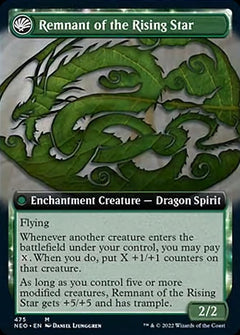 Jugan Defends the Temple // Remnant of the Rising Star (Extended Art) [Kamigawa: Neon Dynasty]-2