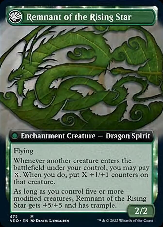 Jugan Defends the Temple // Remnant of the Rising Star (Extended Art) [Kamigawa: Neon Dynasty]-2