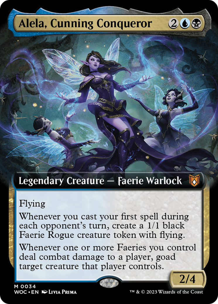 Alela, Cunning Conqueror (Extended Art) [Wilds of Eldraine Commander]-1