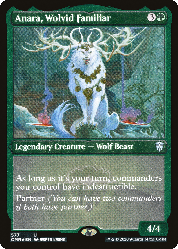 Anara, Wolvid Familiar (Etched) [Commander Legends]-1