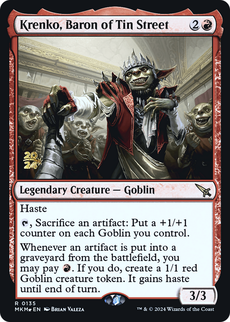Krenko, Baron of Tin Street [Murders at Karlov Manor Prerelease Promos]-1