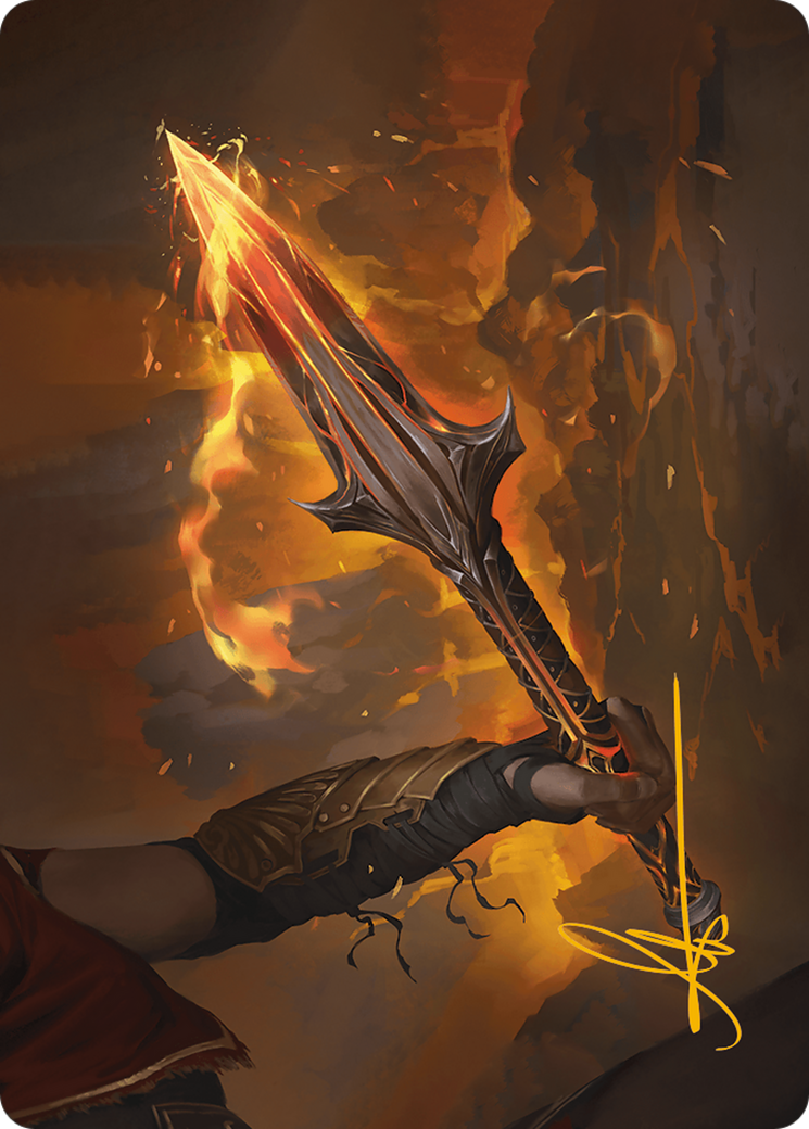 The Spear of Leonidas Art Card (Gold-Stamped Signature) (ASACR-004) - Assassin's Creed Art Series (Borderless)-3
