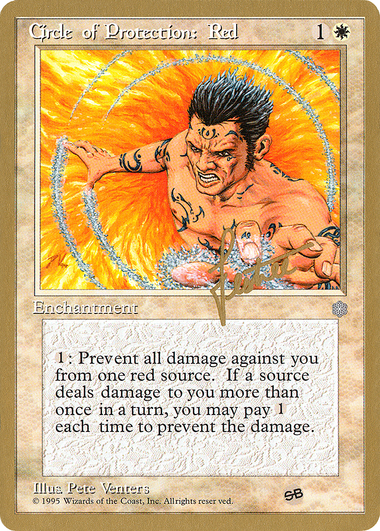 Circle of Protection: Red (Bertrand Lestree) (SB) (ICE) [Pro Tour Collector Set]-1