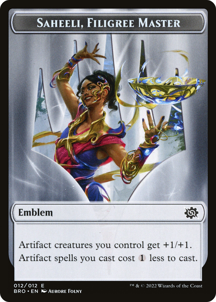 Saheeli, Filigree Master Emblem (TBRO-012) - The Brothers' War Tokens Foil-1
