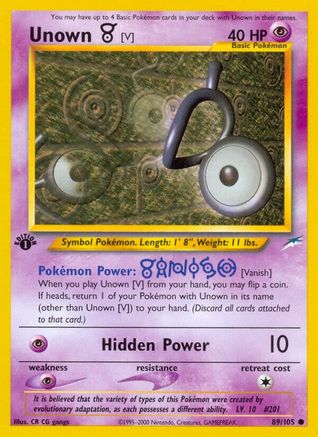 Unown [V] (89/105) [Neo Destiny Unlimited]-1