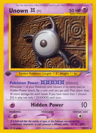 Unown [X] (30/105) [Neo Destiny 1st Edition]-1