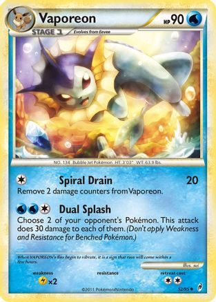 Vaporeon (52/95) [HeartGold & SoulSilver: Call of Legends]-1