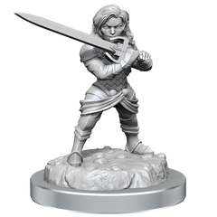 Critical Role Unpainted Miniatures Human Wizard Female & Halfling Holy Warrior Female