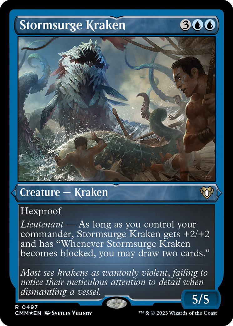 Stormsurge Kraken (CMM-497) - Commander Masters Etched Foil-1