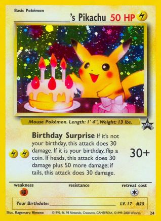 _____'s Pikachu (24) (Birthday Pikachu) [Wizards of the Coast: Black Star Promos]-1